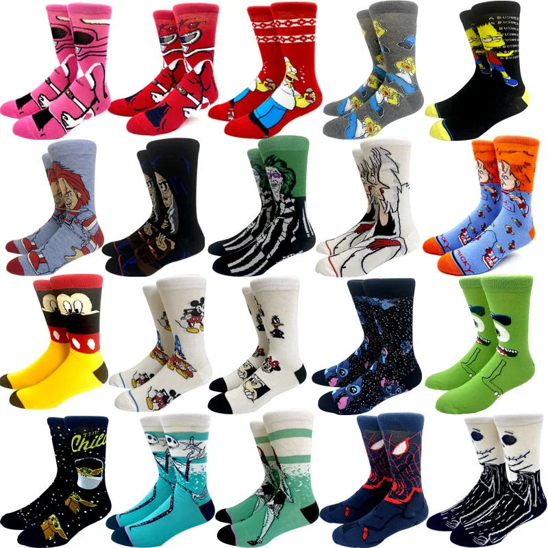 2023 New Anime Women Men Socks Long Socks Men‘s Knee-High Cosplay Sock Adult Personality Hip Hop Harajuku Long Funny Socks 36-45