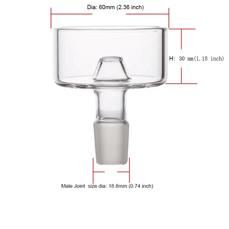 1PC Chicha Narguile Big Hole Glass Bowl Shisha Head Hookah Tobacco Pot with Charcoal Holder for Hookah Smoking Accessories view 5
