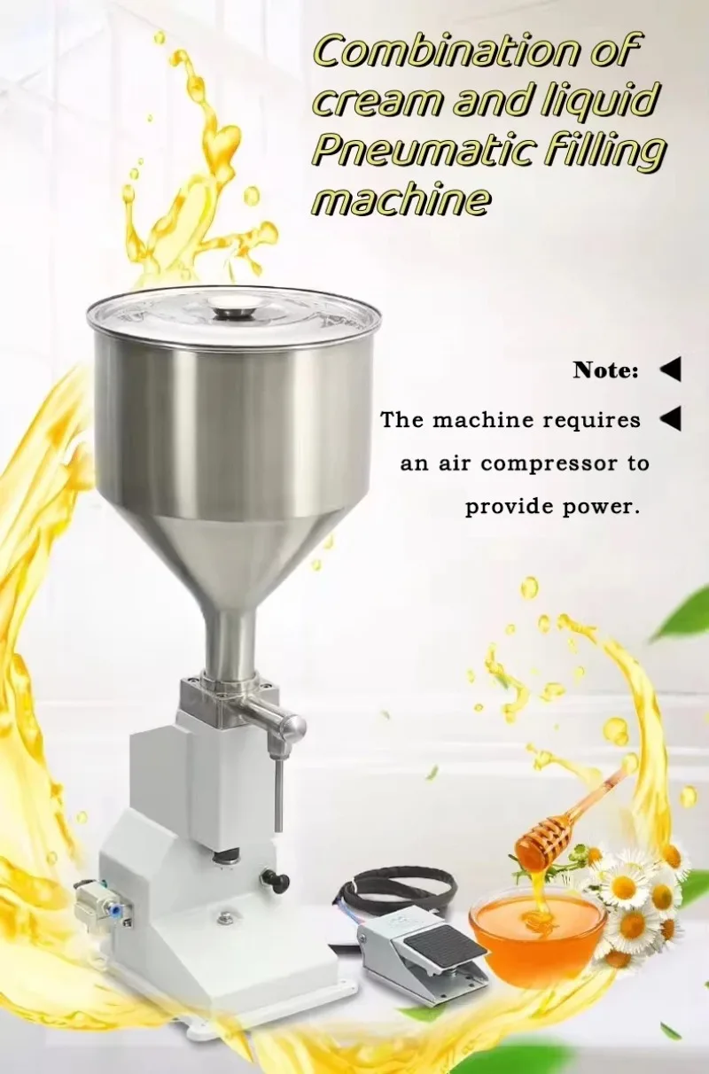 A02 Full Pneumatic Cream Beverage Paste Liquid Filling Machine Quantitative High Precision Filling