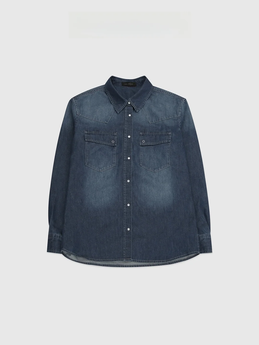 

Модная универсальная джинсовая рубашка для похудения от Tang Jialing Blue Mood Aeement, повседневная свободная хлопковая рубашка с длинными рукавами