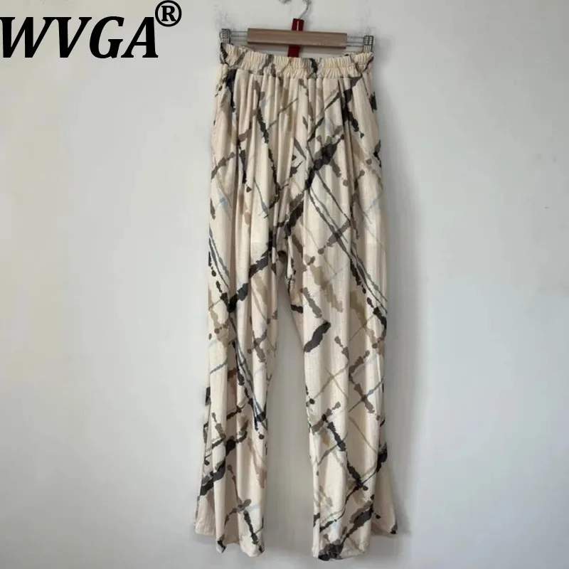 

WVGA Spring Summer New Man Tide Splatter-paint Ultra-thin Drapey Comfortable Casual Loose Niche Casual Wide-leg Pants Ins W20780