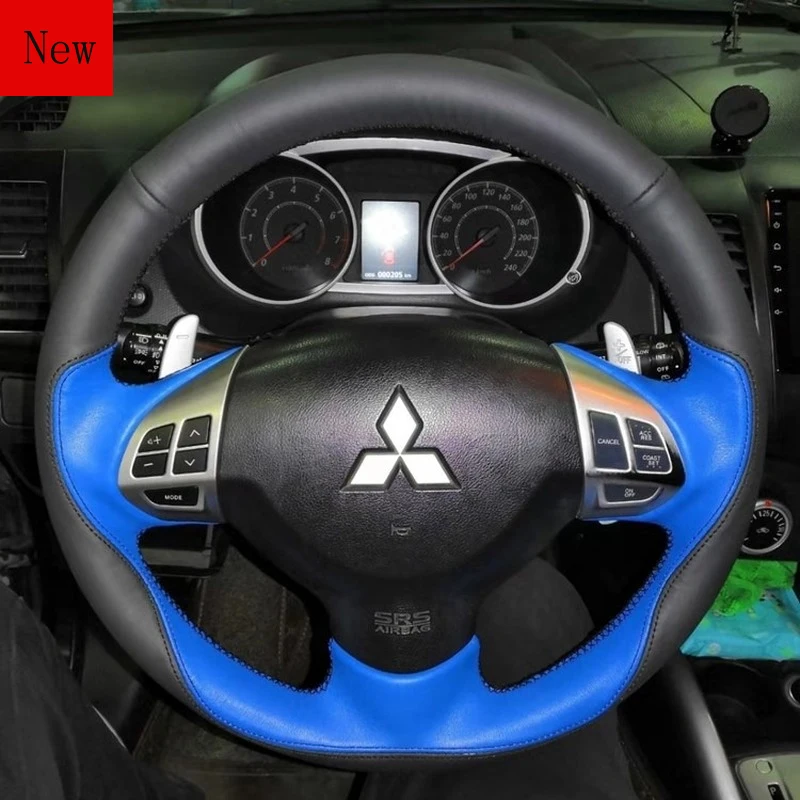 Custom Non-slip Comfortable Leather Car Steering Wheel Cover for Mitsubishi ASX Lancer Outlander Pajero V7 Car Accessories