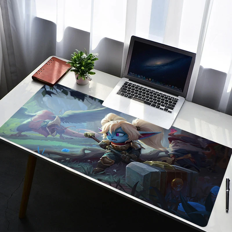 

Mouse Pad Laptop Non Slip Extended Desktop Mouse Mat PC Anime Keyboard Pad Gaming Accessories L-league Of Legends Poppy Mousepad