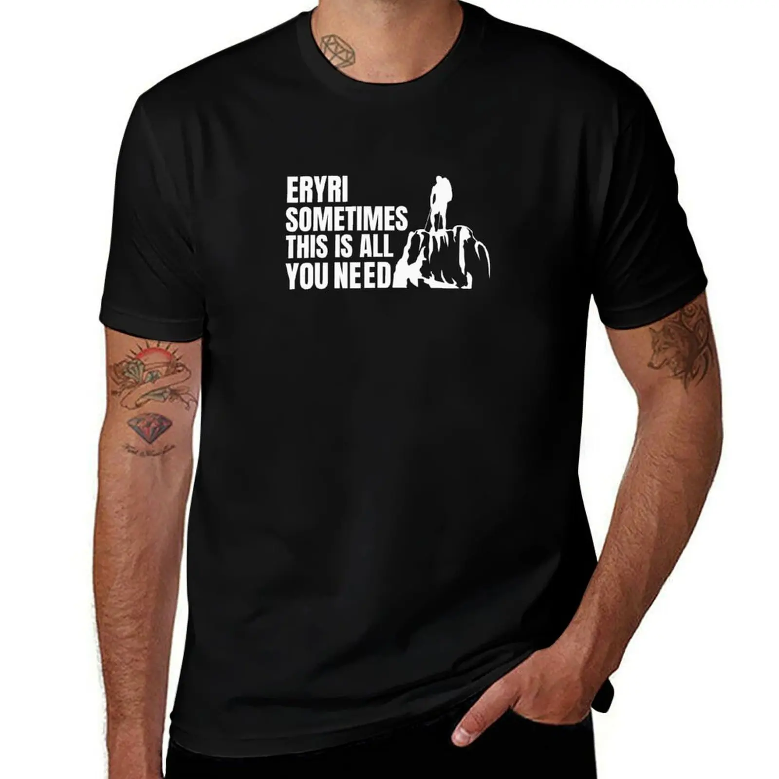 

eryri sometimes this is all you need-eryri T-Shirt t shirt man cotton t shirt man plain T-Shirt