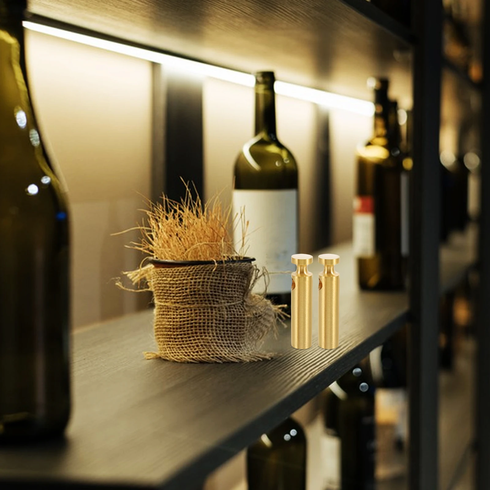 

2 Pcs Wine Cabinet Fence Accessories Extended Handrai Connector Cupboard Rail Fitting Brass Posts Flat Handrail Corner