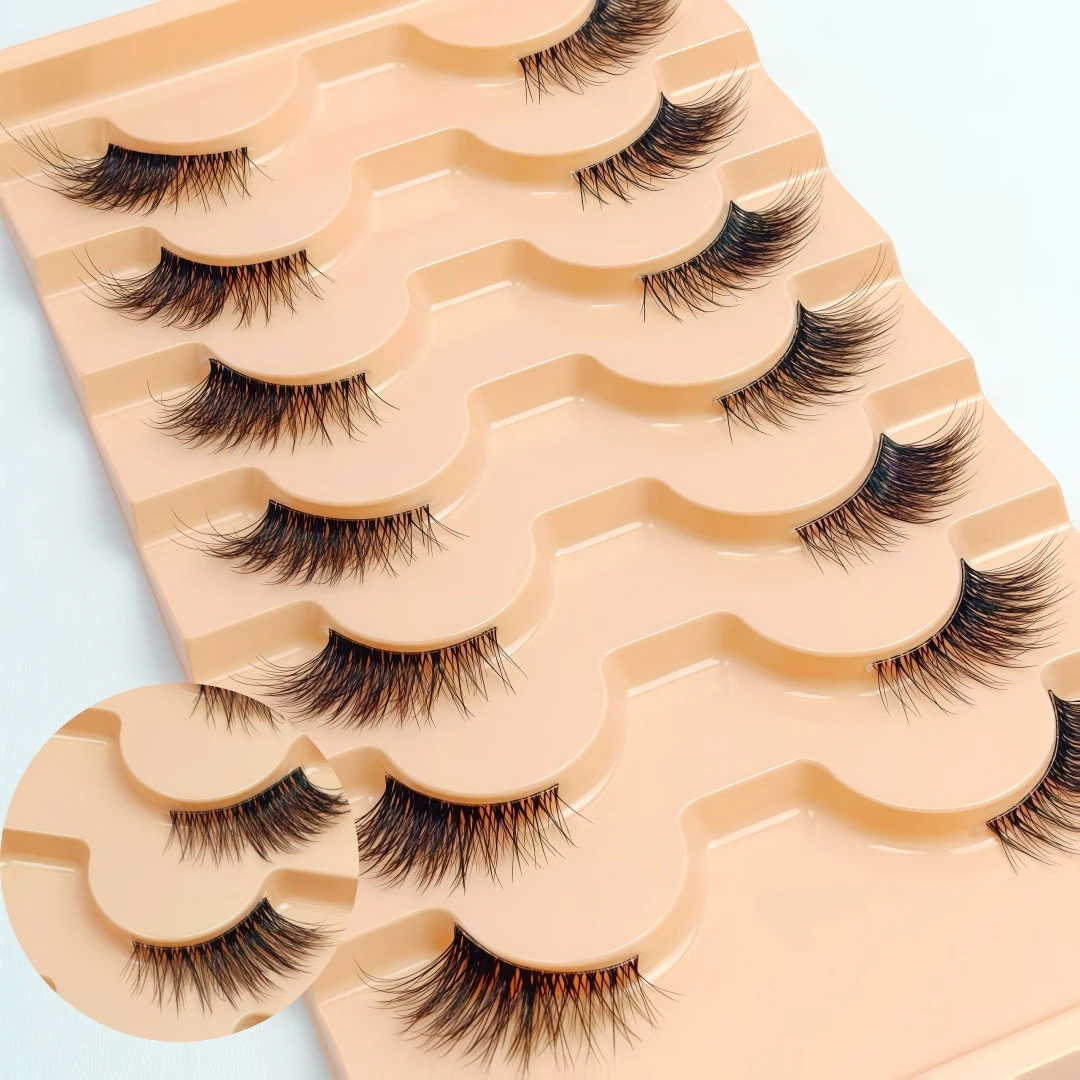 Fox-style Half-Strip False Eyelashes, Baby Lash Effect, Fox Manga Mixed-Race Natural Look, Clear Band Outer Corner Eyelashes