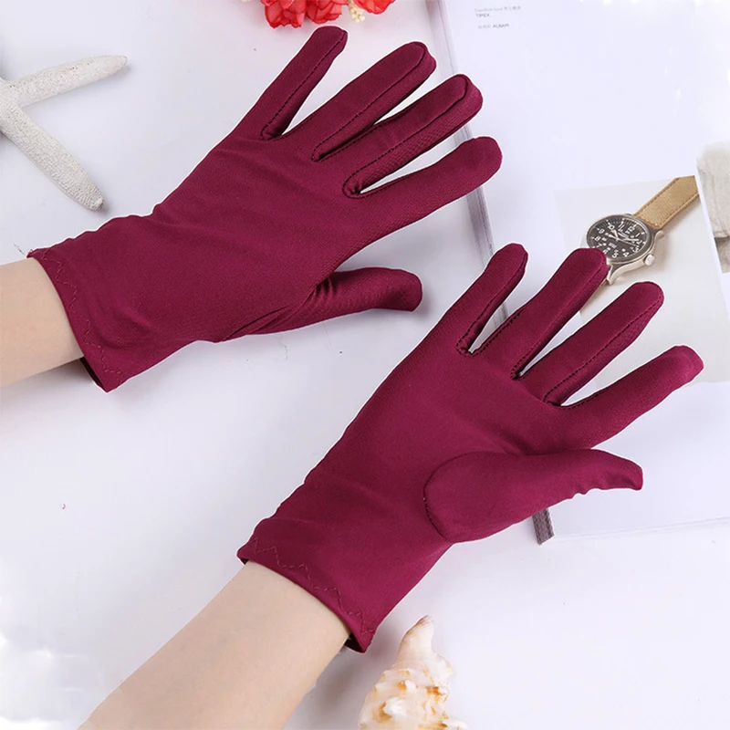 1Pair Spandex Gloves With High Elasticity For Driving Jewelry Dance And Sun Protection