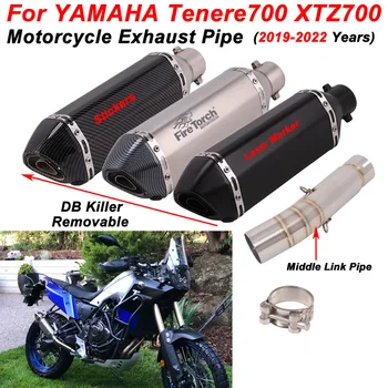 Slip On For YAMAHA Tenere700 XTZ700 700 2019 2020 2022 Motorcycle Exhaust Escape System Modify Middle Link Pipe Muffler DB Killer