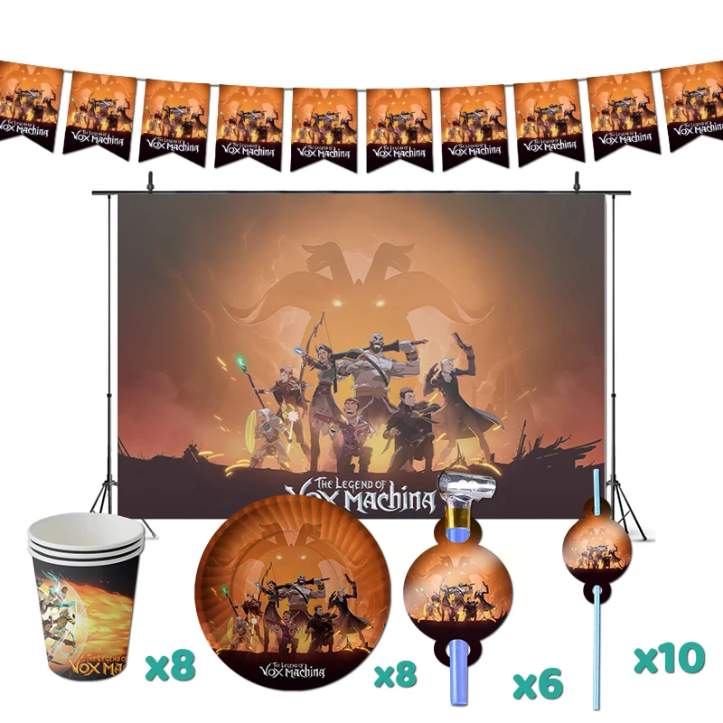 The Legend of Vox Machina Birthday Party Decorations Adventure Theme Supplys Banner Cups Plates Dungeons & Dragons