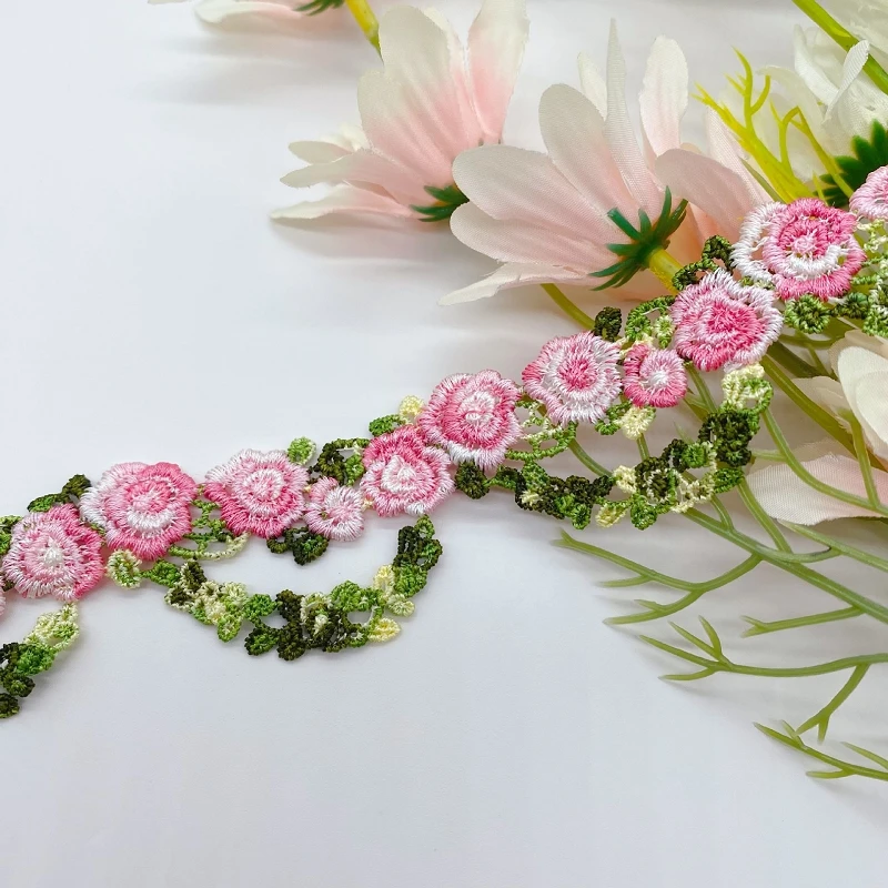 30Yards DIY Clothes Necklace Collars Sewing Handmade Decoration Accessories Embroidery Color Flower Tassel Lace Trim Barcode