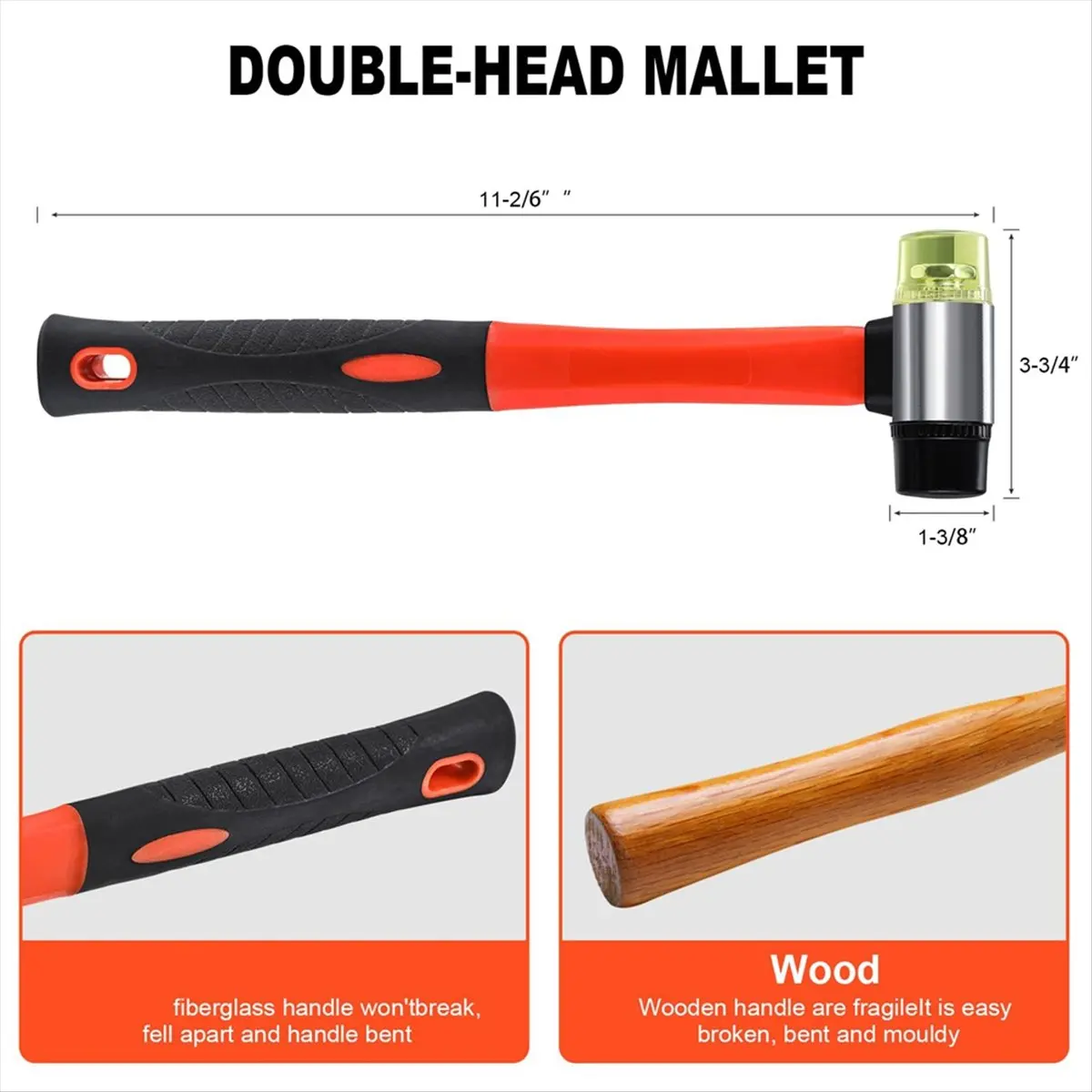 ABZT Laminate Wood Flooring Plastic Handle Installation Hammer, Small Return Hook with Tapping Block and 30 Orange Washer