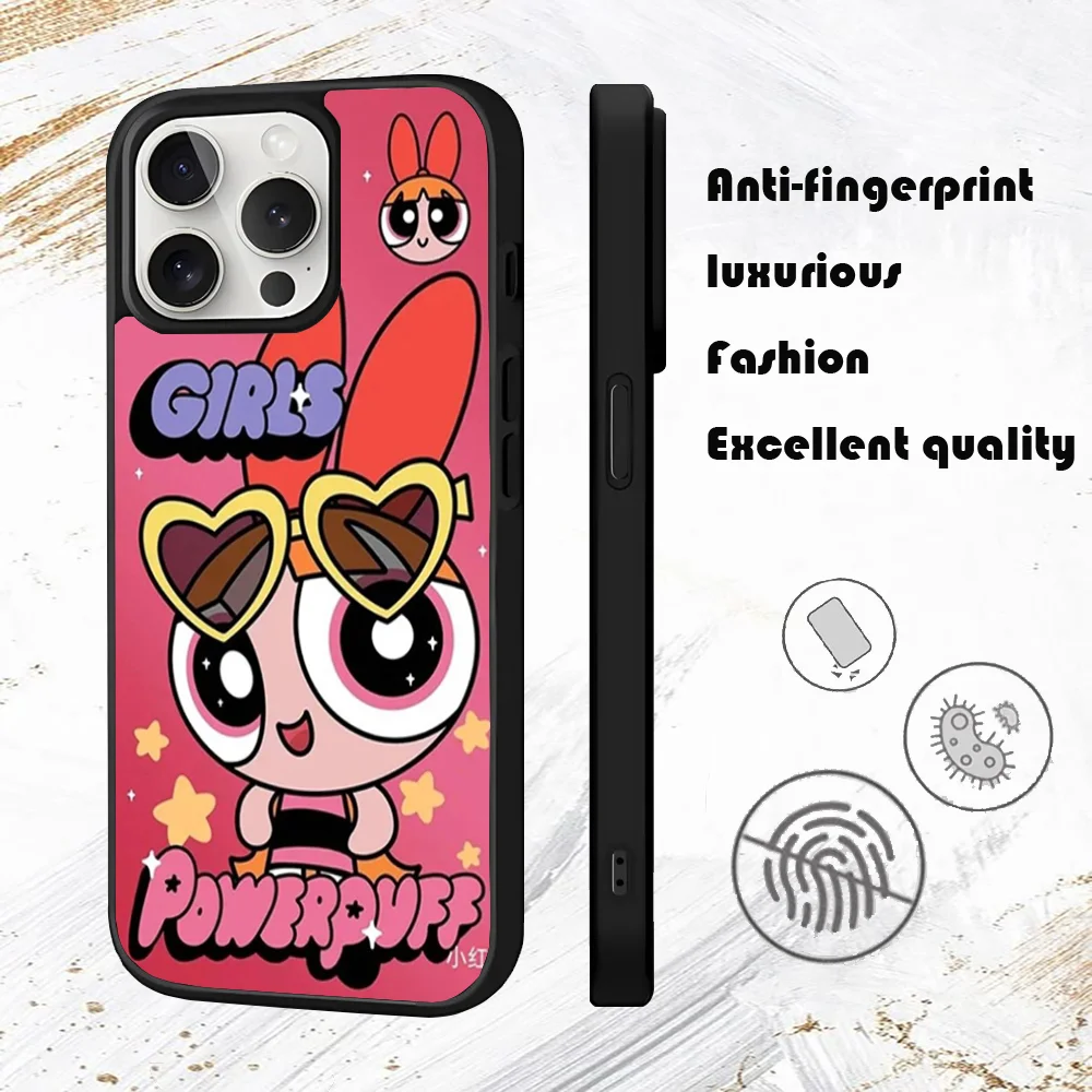 Anime The P-Powerpuff-s Girls Phone Case For iPhone 16 15 14 13 12 11 Pro Max Plus Mini PC Fashion High Quality phone case