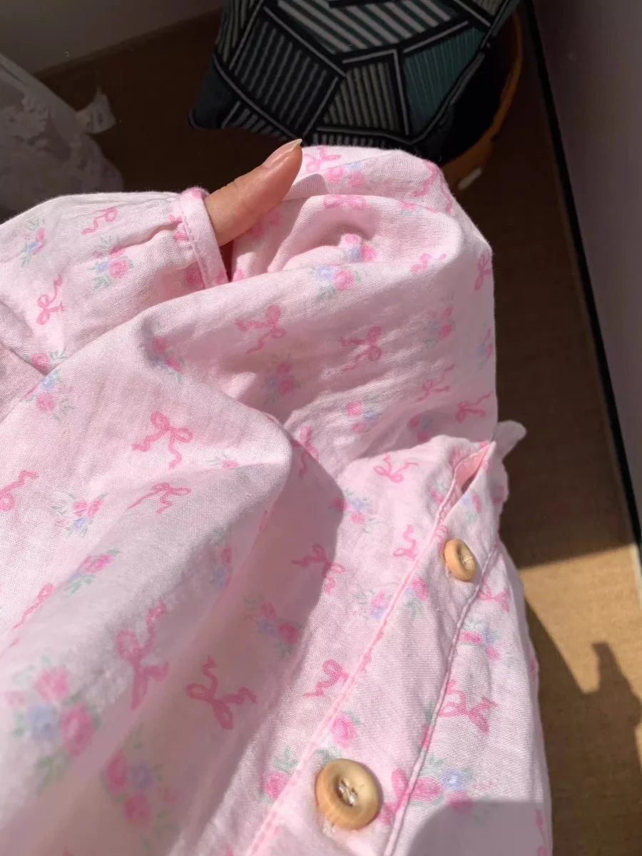 

Розовые длинные брюки-свик Sweet Girl, женские весенне-осенние новые корейские удобные комплекты домашней одежды с принтом