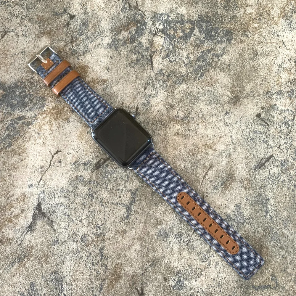 Fashion Fabric Leather Bracelet For Apple Watch Band 40mm 41mm 44mm 45mm 46mm 49mm iWatch Strap Series 4 5 6 7 8 9 10 SE Ultra