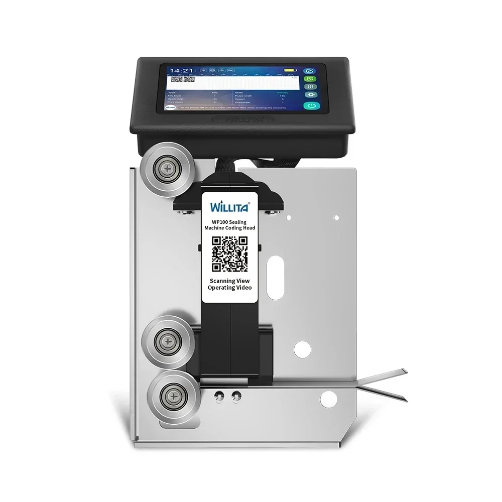WILLITA WP100 Inkjet Printers 12.7mm Printing Head for Sealing Machine Intelligent Coding Machine for Sealer Expiry Date Barcode