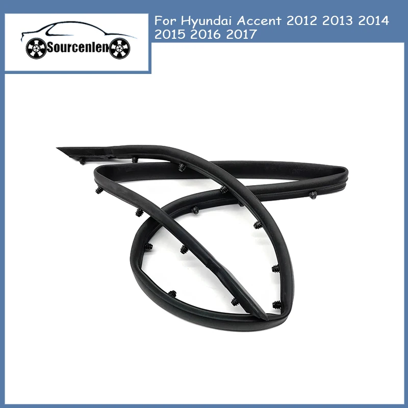 

Brand New 863571R000 86357-1R000 Black Rubber Front Bumper Hood Seal Strip Fit for Hyundai Accent 2012 2013 2014 2015 2016 2017