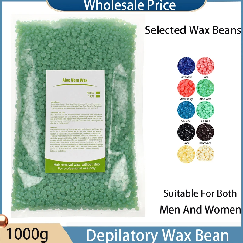 

1​000g Hot Film Painless Waxing Beads Hard Wax Bean Heating Wax Machine Depilatory Wax Beans Bikini Face Legs Body Hair Remova