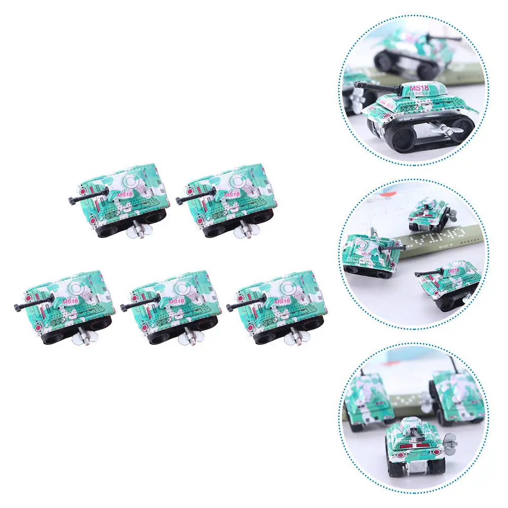 

Набор из 5 винтажных заводных танков для раннего развития: настольная коллекция танков, развивающая творческие способности и моторику, игрушечные танки