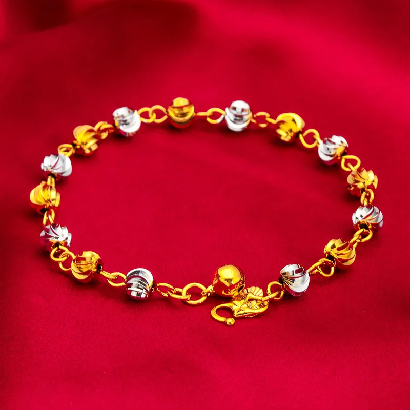Mylux Jewelry Two-Tone Watermelon Bead Bracelet for Women | Gold-red beads with realistic texture, fresh & playful for summer.