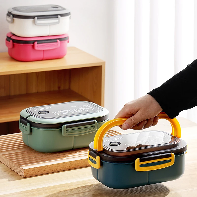 Fiambrera de doble capa para estudiantes, caja Bento para trabajadores de oficina, Picnic al aire libre, contenedor de comida de frutas, bolsas de almuerzo ligeras para ensalada y comida reductora