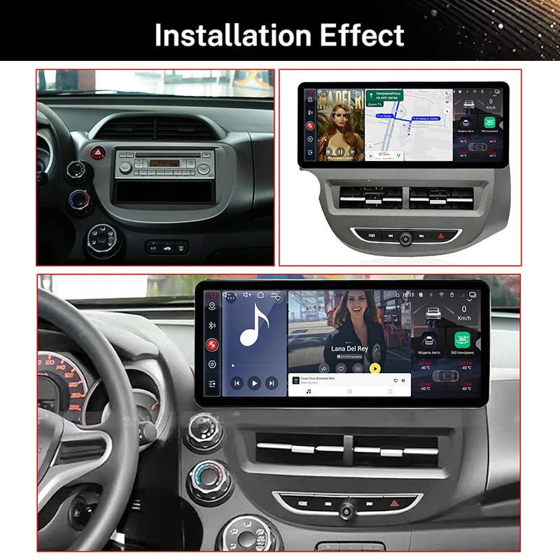 12.3' 8 Core Qled Autoradio Android Multimedia Wireless Carplay Car Stereo Radio Player for Honda Fit 2008~2013