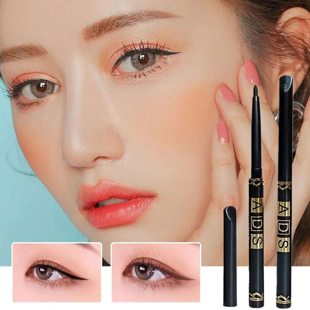 1pc Eyeliner Automatic Rotating Eyebrow Pencil Makeup Long-lasting Cosmetics Waterproof Black Eyeliner Tool Silky Beauty Pe K8P8