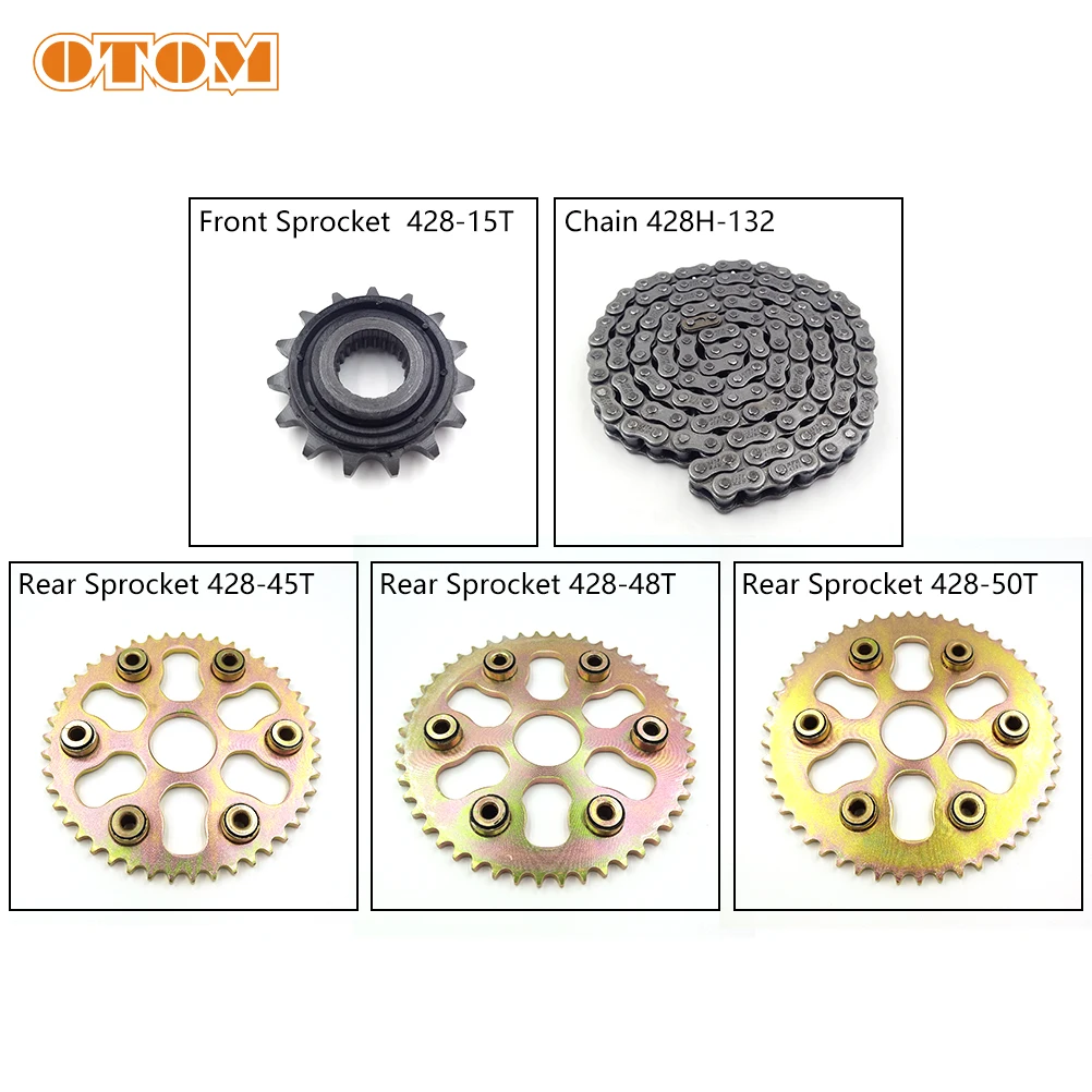 OTOM For Yamaha XG250 XG 250 TRICKER Motorcycle Parts 428 Rear Chain Plate 45T 48T 50T Driven Front Sprocket 15T 428H-132 Links