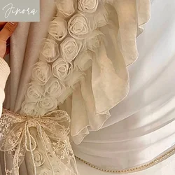 Modern Elegant Vertical Blind Chiffon Sheer Curtains for Living Room Bedroom, Privacy Soft Tulle Voile Window Treatment