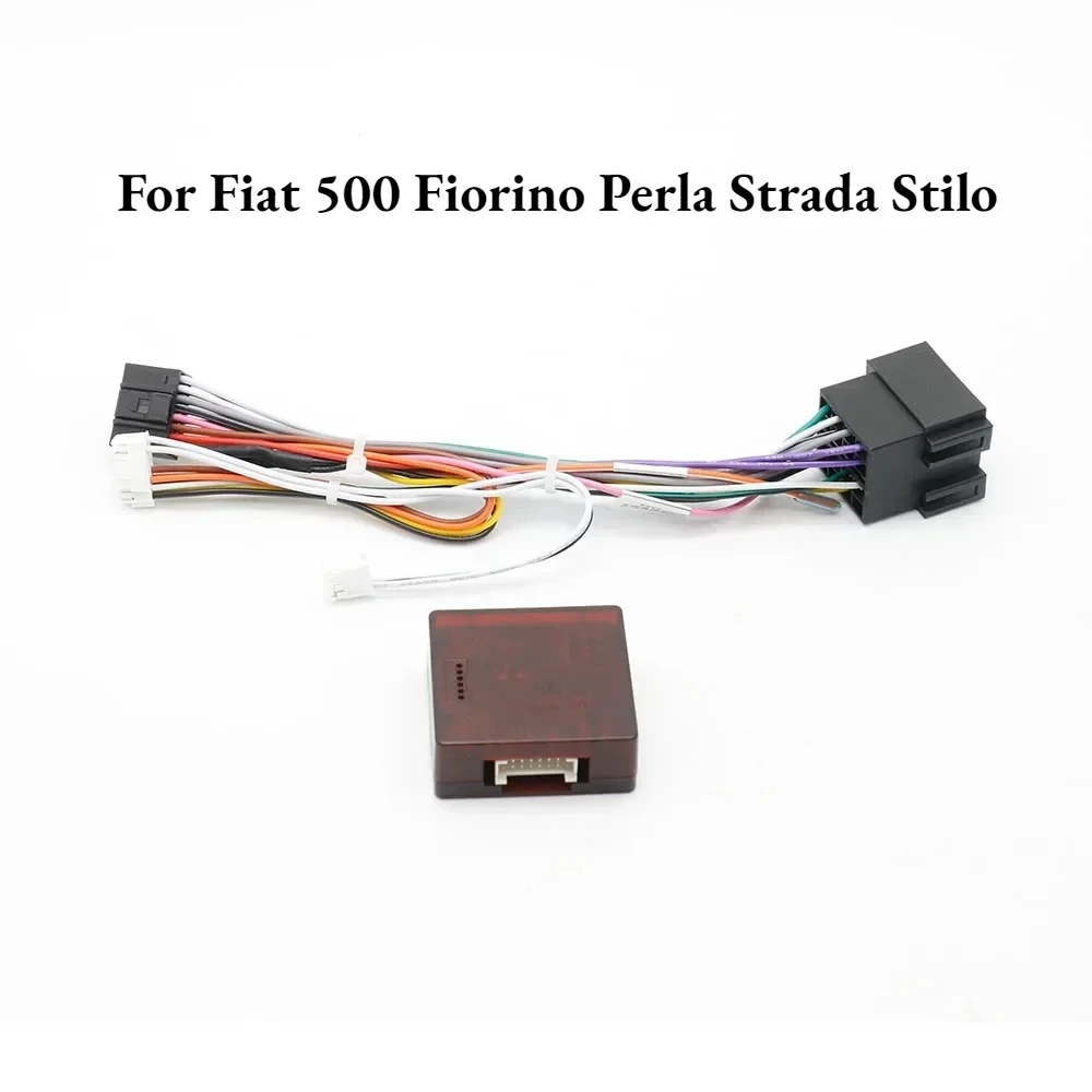 16pin Wiring Harness Adapter & Canbus Box Decoder for Fiat 500 Fiorino Perla Strada Stilo, Android Radio Power Cable
