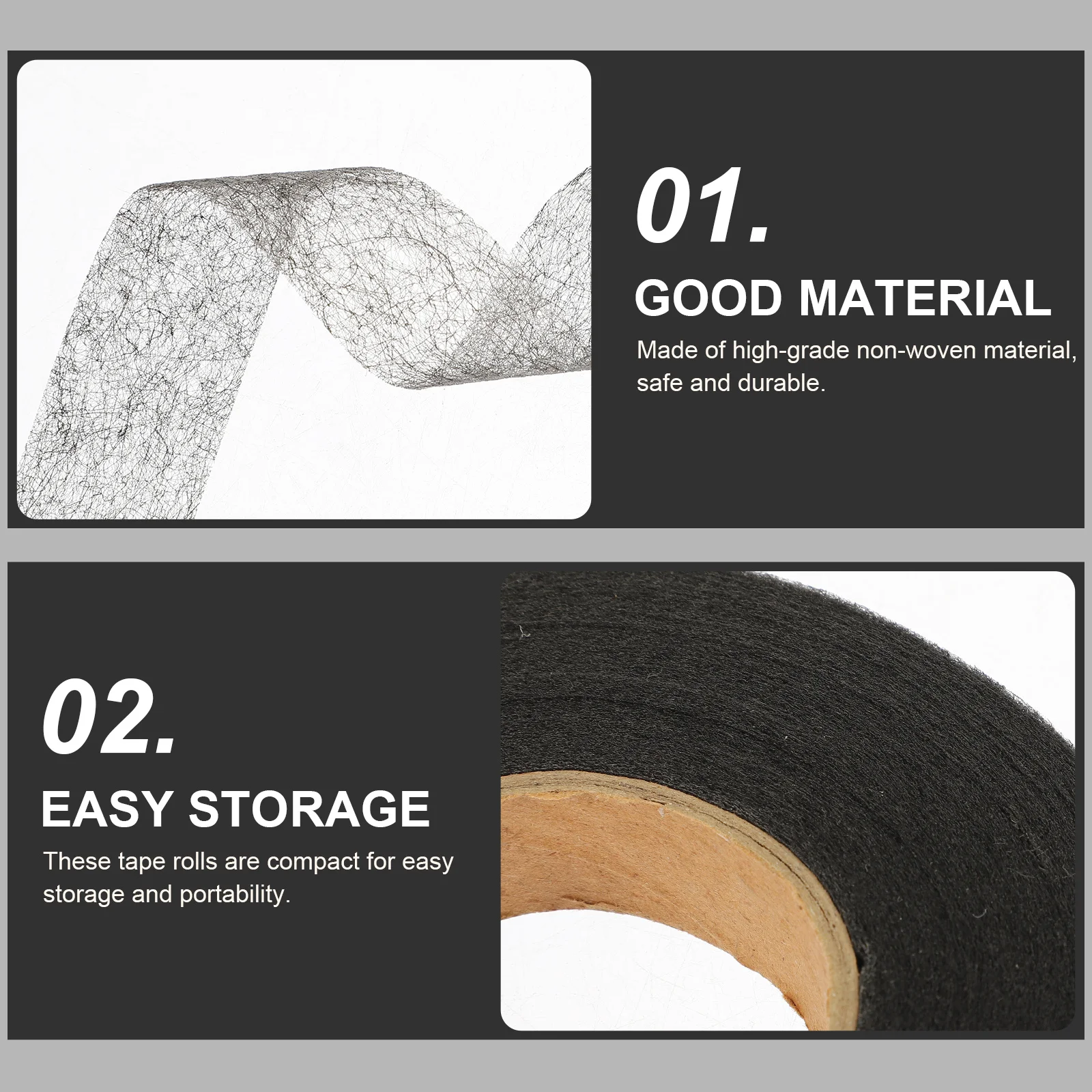 

2 Rolls Double-Sided Film Fabric Adhesive Interlining Non-Woven Hemming Tape Iron-on No Sew Tape for Clothes Curtains Pants