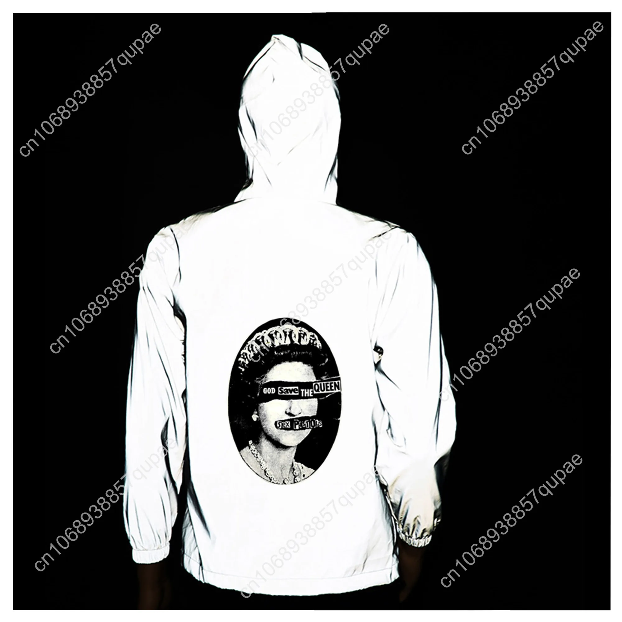 Sex Pistols Punk Rock Band Reflective Jacket Men Women Coat Hooded Windbreaker Runing Pocket Jackets Cycling Customized Hoodie