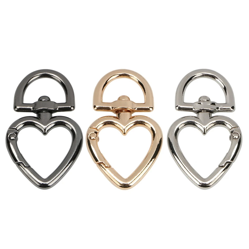 

30 Pieces Zinc Alloy Heart Buckles Open Ring for Key Ring Durable