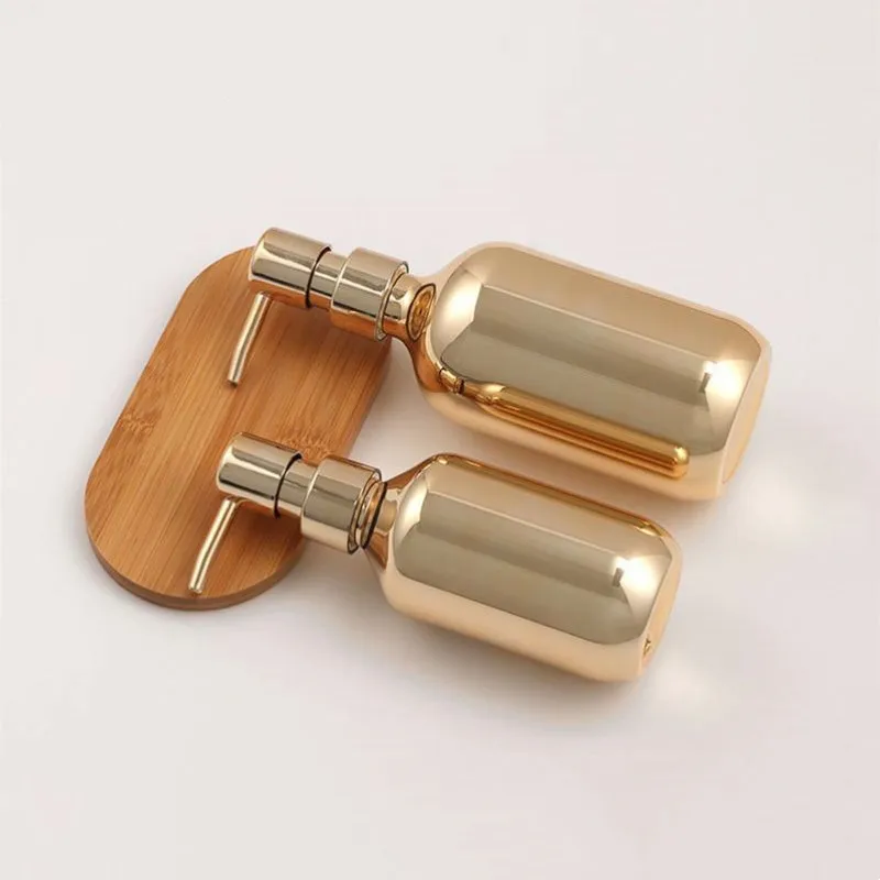 300/500ml Bathroom Soap Dispenser Bottle Shampoo Shower Gel Bottle Press Type Refillable Empty PET Liquid Sub-bottling Container