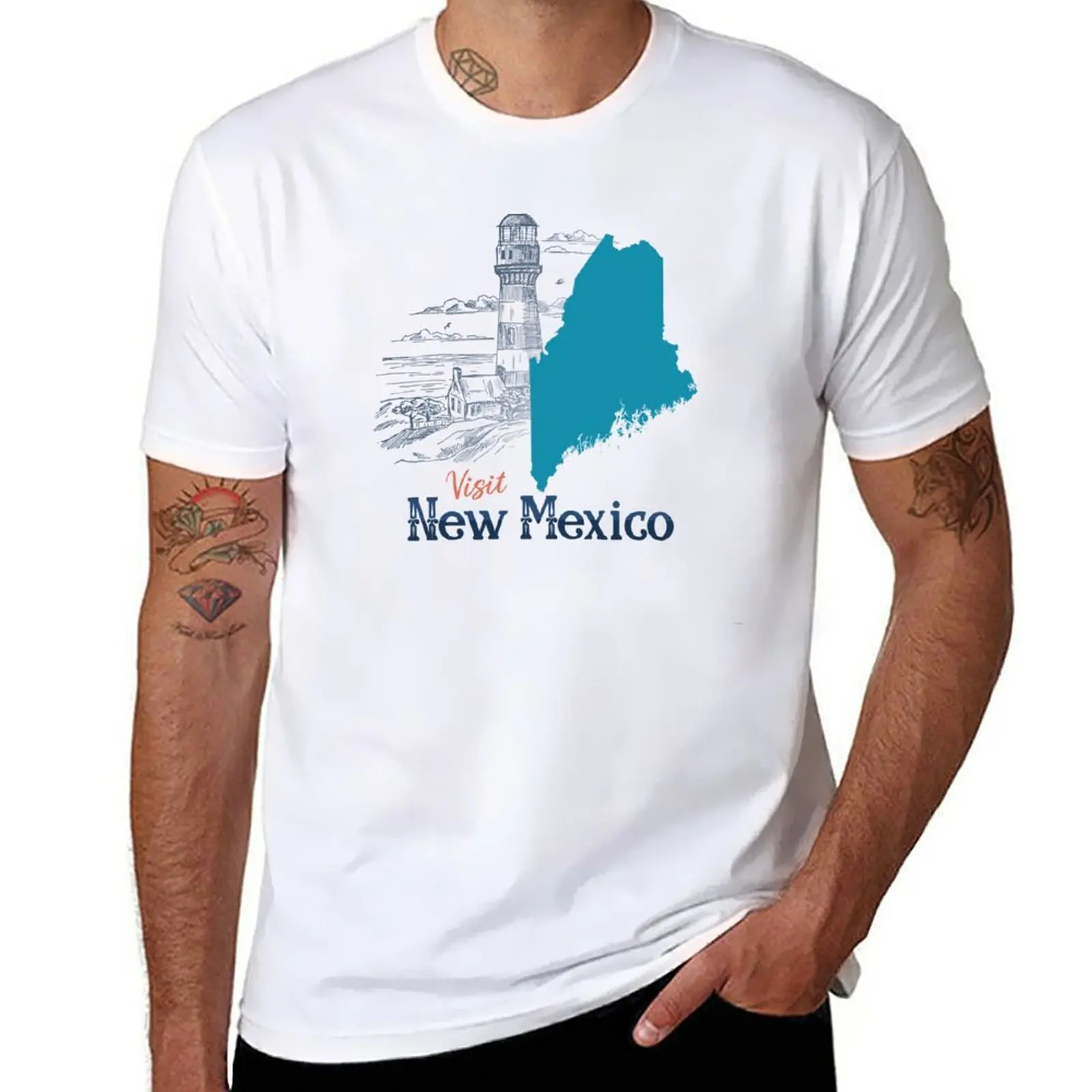 New Visit New Mexico (Wrong State) Maine T-Shirt summer tops cute clothes mens graphic t-shirts