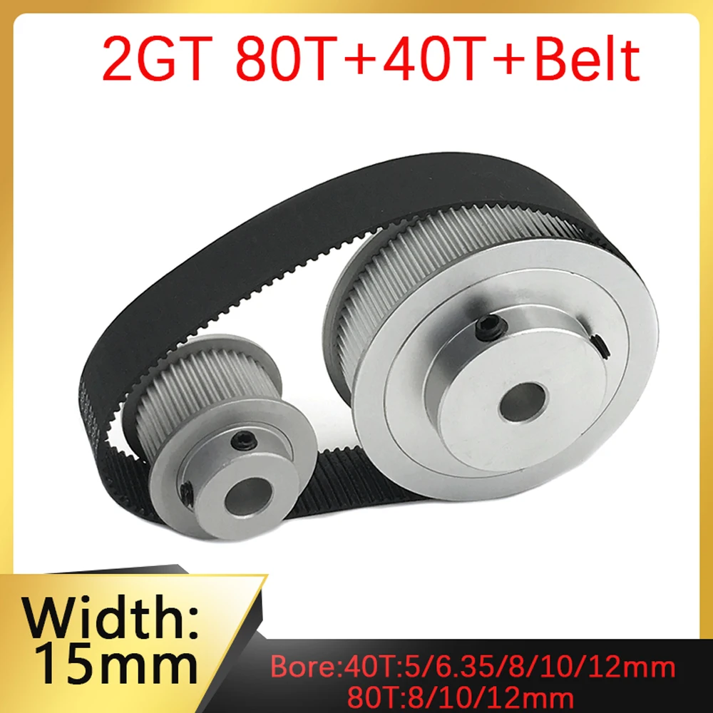 

Timing Pulley GT2 2M 80 Teeth 40 Teeth Aperture 8mm/12mm Width 15mm Reduction Ratio 1:2 Tensioning Wheel Synchronous 3D Printer