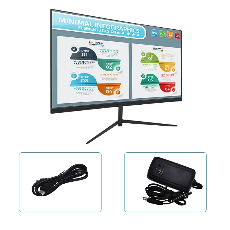 

21.5 Inch Curved PC Lcd Led Display Screen Gaming Studio Speaker Advertising Laptop Extender