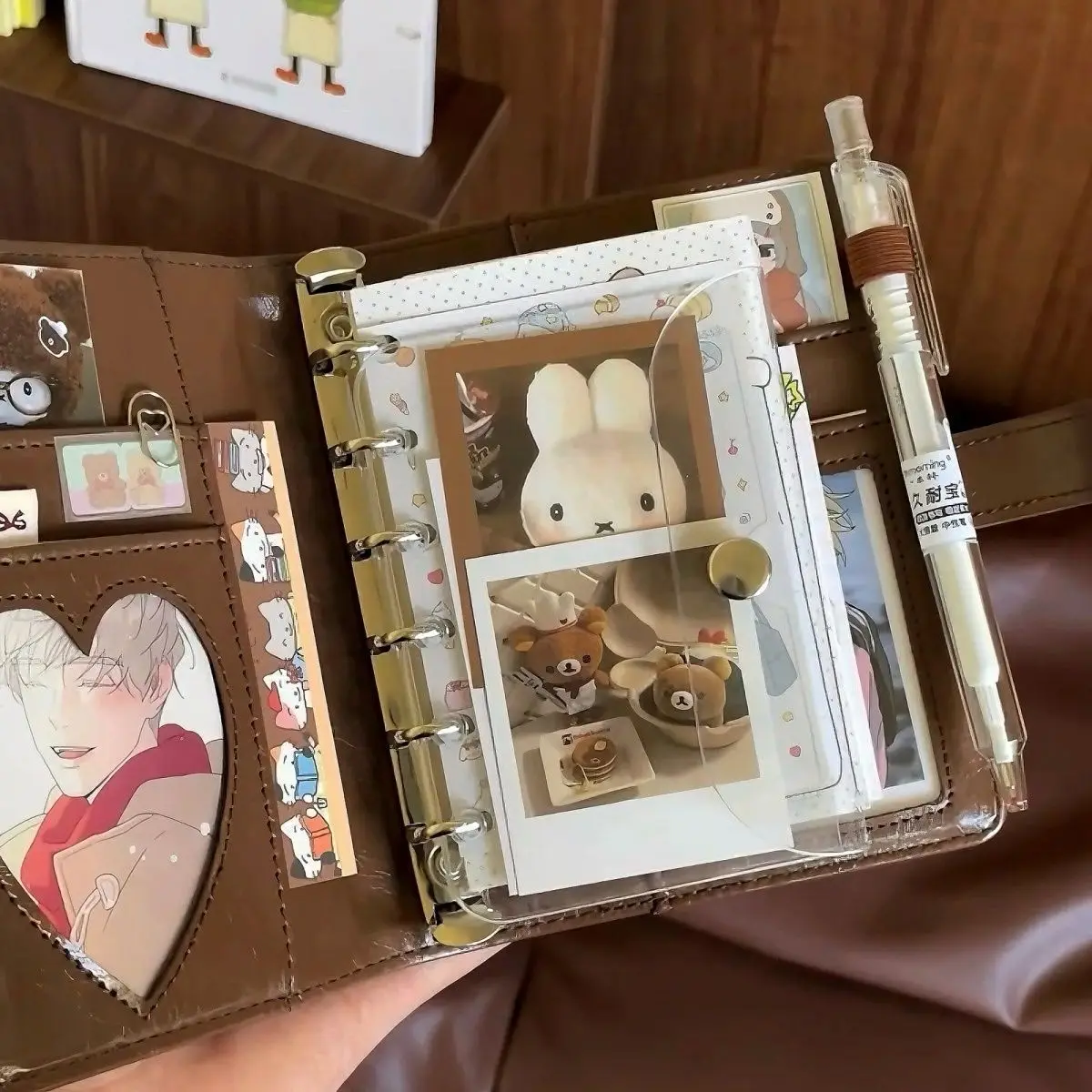Retro Brown A7 Leather Loose Leaf Notebook High value Student Portable Pocket Diary with Blank Inner Pages Journal Notebook - view 4