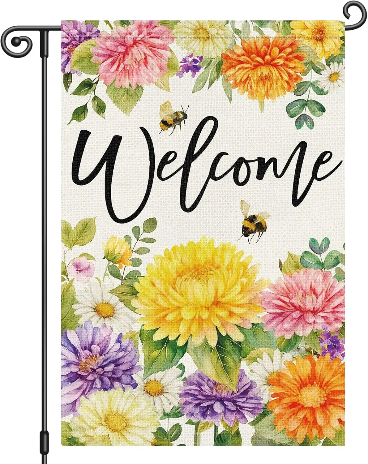 Heyfibro Spring Garden Flag 12x18 Inch Double Sided Floral Welcome Garden Flag Seasonal Small Yard Flags for Outside House F AAS