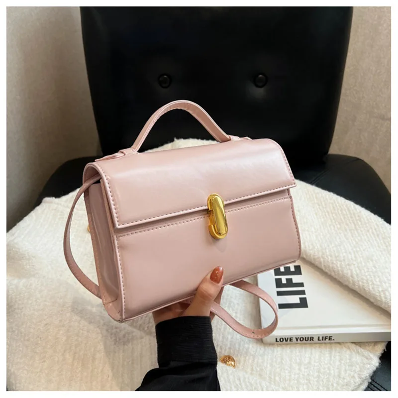 Light Luxury Wine Red PU Crossbody Bag 2024 New Women\'s Simple Texture Flip Underarm Bags Elegant High Street Commuting Handbag