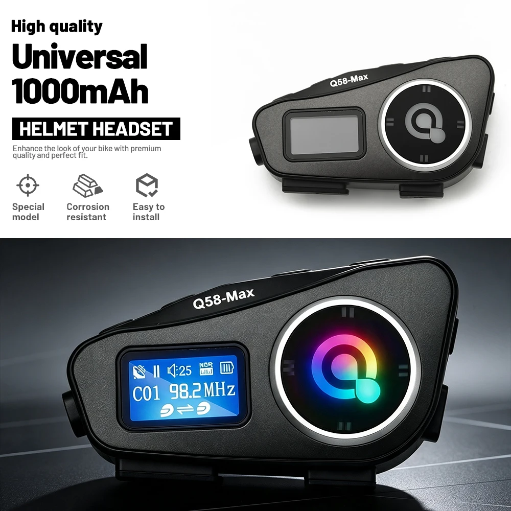 Y10-2X 1/2Pcs Motorcycle Helmet Bluetooth Headset Intercom Long Standby 1000mAh MP3 IPX6 Waterproof Wireless Hands-free Super