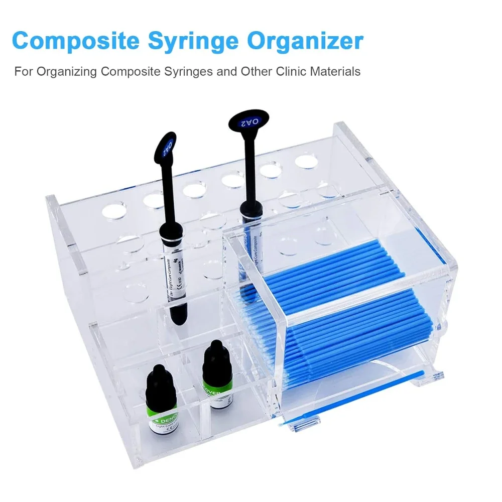 Dental Acrylic Composite Applicator Dispenser Organizer Holder for Composite Syringes & Accessories Syringe Organizer