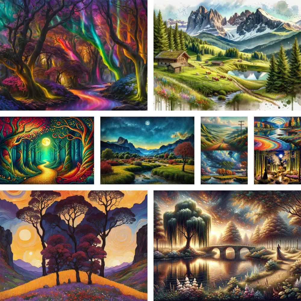 Landscape Fantasy Nature DIY Painting By Numbers Kit Oil Paints 40*50 Picture By Numbers Photo Wall Paintings Crafts For Adults