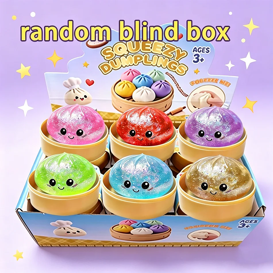 

Blind Box Colorful Glitter Dumpling Squishy Relaxing Relieve Anxiety Antistress Enhance Happiness Rebound Squeeze Reliever Toy