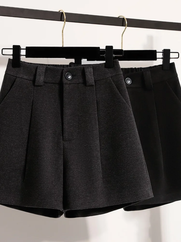 

Bla High Waist Woolen orts plus Size Women's Casual Boot Pants Spring New Sle Slimming Wide Leg Casual Trousers