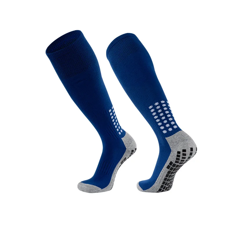 Calcetines largos de fútbol antideslizantes para hombre, medias de tubo de entrenamiento profesional, toalla de silicona gruesa, parte inferior