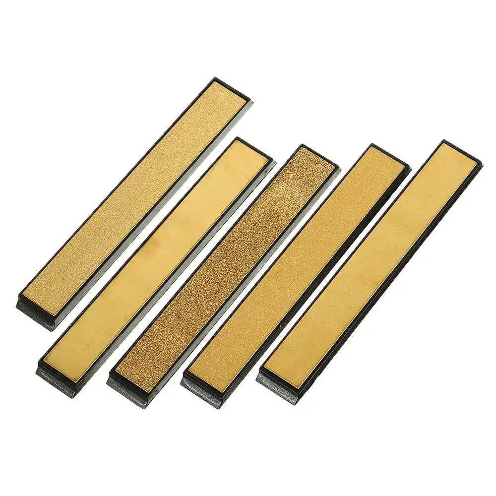 

5pcs Titanium Coated Diamond Knifes Sharpener 80/200/600/1000/2000 Grit Angle Sharpening Sharpen Stone Whetstone Bar