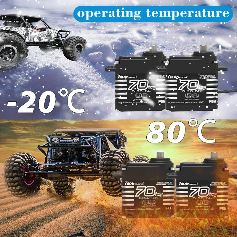 

YipinservoHigh-TorqueHalf-Metal GearbrushlessMotor 8.4V for 1/8 1/10 Scale RemoteControl Cars Robots Hollow Cup Design IP68 Gear