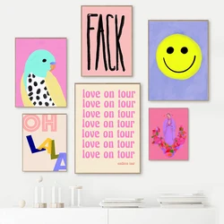 Smile Quote Modern Art Poster Animal Fashion Wall Room Home Decor No Frame Oil Painting Kids Nursery Canvas Print Retro Maria