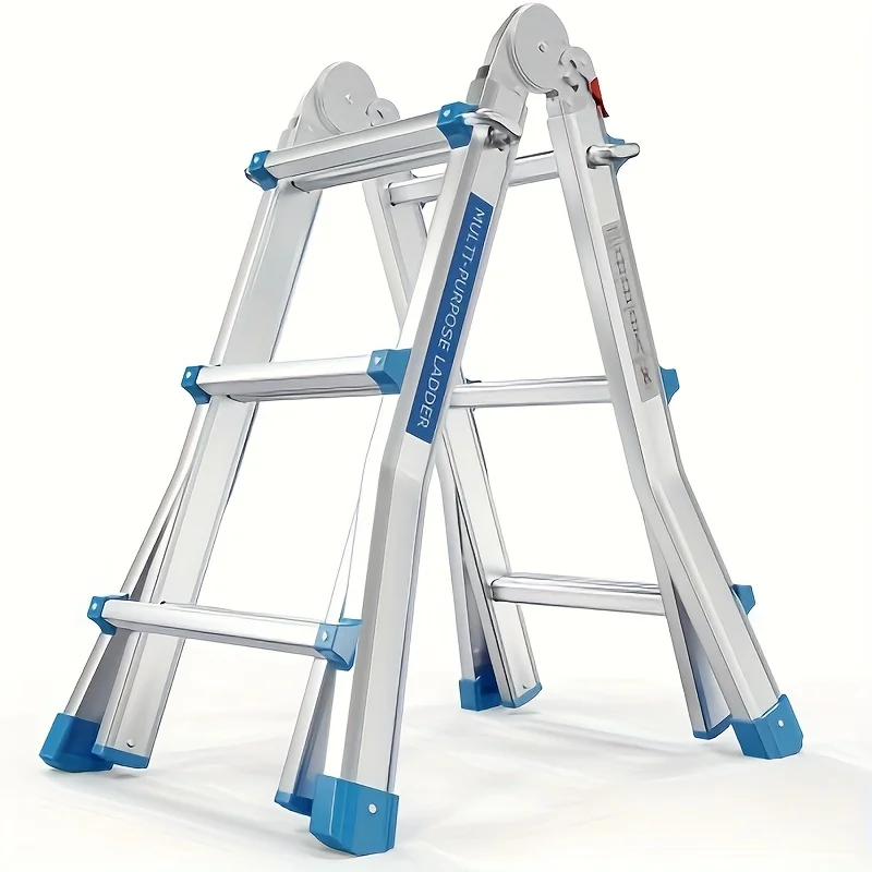 

BOONLO Telescopic Folding Ladder, Multifuntional Extension Ladder, Sturdy Aluminum Material, Portable Telescopic Ladder, 13/17/19/22 FT