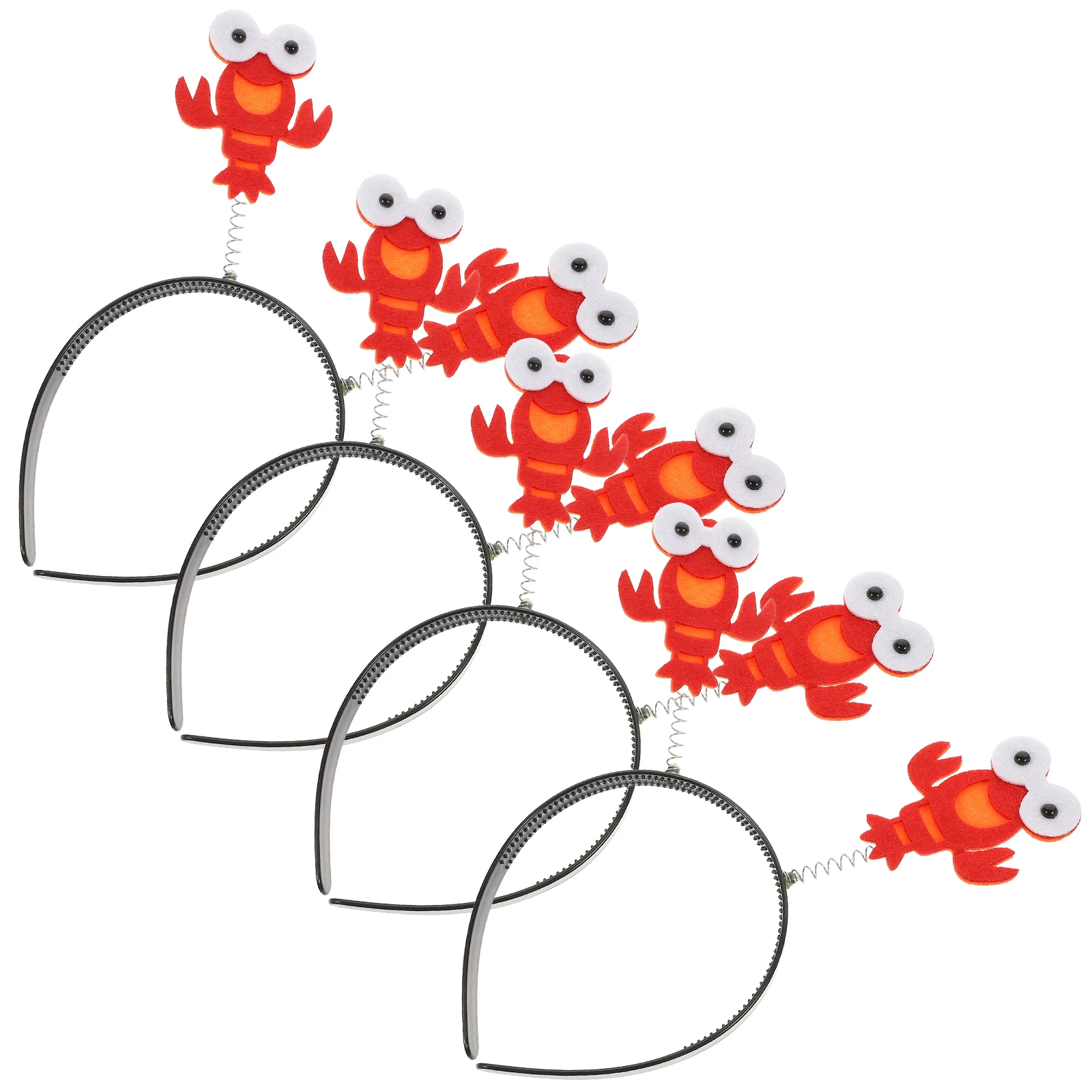 

4Pcs Crayfish Headband Cute Kids Hair Hoop for Costume Party Halloween Masquerade Mardi Gras Adorable Hair